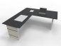 Preview: Winkelschreibtisch Form4 Wangengestell 200x220cm Tischplatten Anthrazit